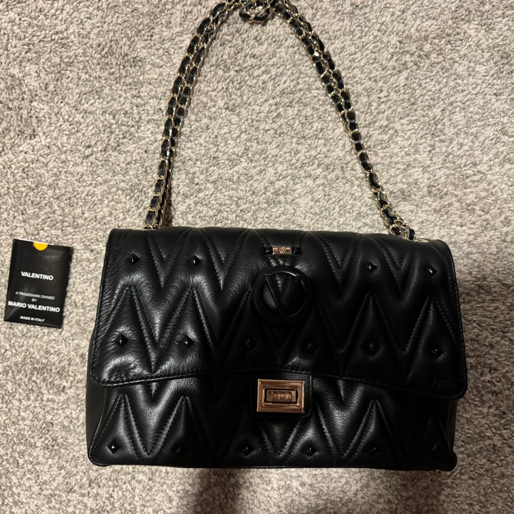 Valentino Black Quilted Shoulder Bag